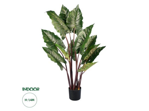 GloboStar® Artificial Garden RAINBOW TARO 20055 Τεχνητό Διακοσμητικό Φυτό Κολοκασία Υ140cm