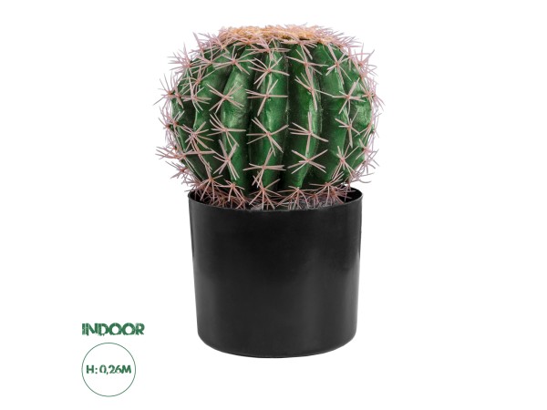 GloboStar® Artificial Garden FEROCACTUS 20092 Τεχνητό Διακοσμητικό Φυτό Φερόκακτος Υ26cm