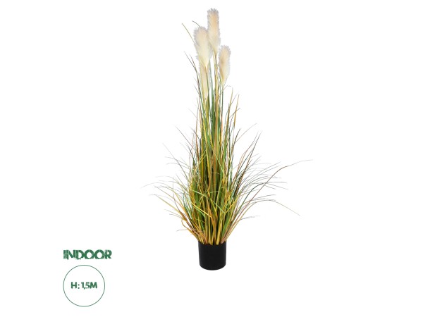 GloboStar® Artificial Garden PAMPAS GRASS 20108 Τεχνητό Διακοσμητικό Φυτό Γρασίδι της Πάμπας Υ150cm
