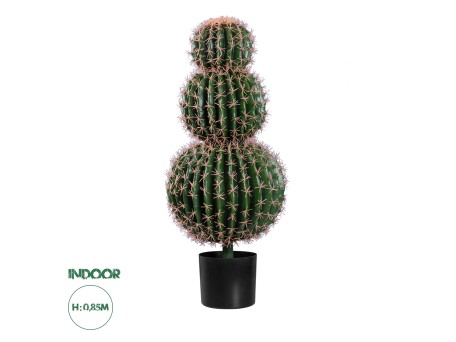 GloboStar® Artificial Garden FEROCACTUS 20137 Τεχνητό Διακοσμητικό Φυτό Φερόκακτος Υ85cm