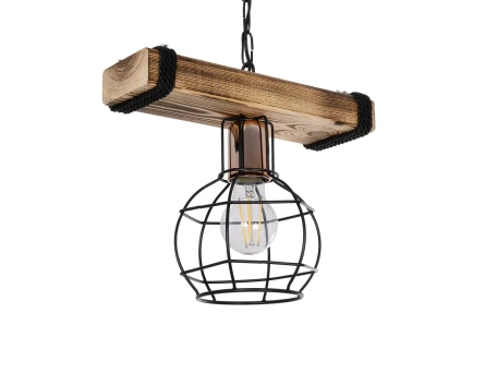 GLOBOSTAR® STARLO 201-0004 Vintage Κρεμαστό Φωτιστικό Οροφής με Ντουί 1 x E27 AC 220-240V IP20 - Μπεζ & Μαύρο - Μ30 x Π16 x Υ23cm