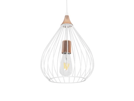 GLOBOSTAR® RADIARO 201-0014 Vintage Κρεμαστό Φωτιστικό Οροφής με Ντουί 1 x E27 AC 220-240V IP20 - Λευκό & Χάλκινο - Μ26 x Π26 x Υ35cm