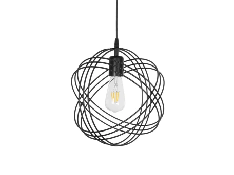 GLOBOSTAR® GLOWN 201-0023 Μοντέρνο Κρεμαστό Φωτιστικό Οροφής με Ντουί 1 x E27 AC 220-240V IP20 - Μαύρο - Μ30 x Π30 x Υ33cm