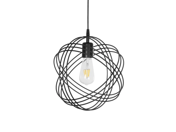 GLOBOSTAR® GLOWN 201-0023 Μοντέρνο Κρεμαστό Φωτιστικό Οροφής με Ντουί 1 x E27 AC 220-240V IP20 - Μαύρο - Μ30 x Π30 x Υ33cm