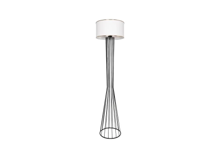 GLOBOSTAR® NOVA 201-0036 Μοντέρνο Επιδαπέδιο Φωτιστικό με Ντουί 1 x E27 AC 220-240V IP20 - Μαύρο & Λευκό - Μ36 x Π36 x Υ148cm