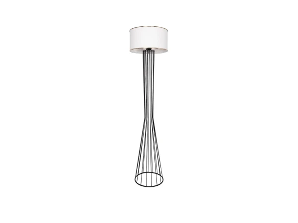 GLOBOSTAR® NOVA 201-0036 Μοντέρνο Επιδαπέδιο Φωτιστικό με Ντουί 1 x E27 AC 220-240V IP20 - Μαύρο & Λευκό - Μ36 x Π36 x Υ148cm