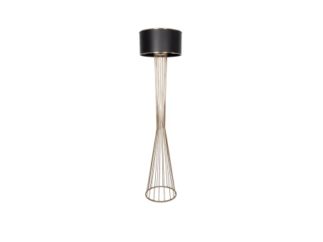 GLOBOSTAR® NOVA 201-0041 Μοντέρνο Επιδαπέδιο Φωτιστικό με Ντουί 1 x E27 AC 220-240V IP20 - Χρυσό & Μαύρο - Μ36 x Π36 x Υ148cm