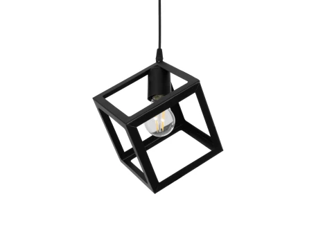 GLOBOSTAR® DISE 201-0049 Μοντέρνο Κρεμαστό Φωτιστικό Οροφής με Ντουί 1 x E27 AC 220-240V IP20 - Μαύρο - Μ28 x Π28 x Υ29cm