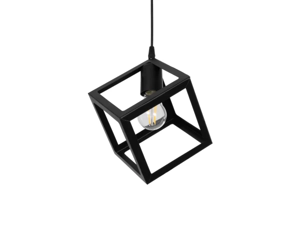 GLOBOSTAR® DISE 201-0049 Μοντέρνο Κρεμαστό Φωτιστικό Οροφής με Ντουί 1 x E27 AC 220-240V IP20 - Μαύρο - Μ28 x Π28 x Υ29cm