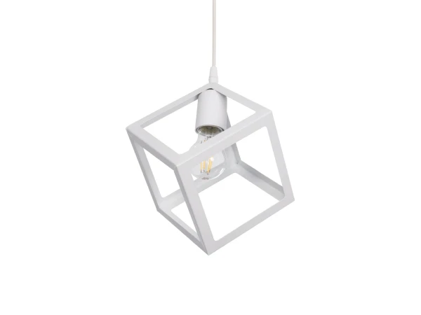 GLOBOSTAR® DISE 201-0052 Μοντέρνο Κρεμαστό Φωτιστικό Οροφής με Ντουί 1 x E27 AC 220-240V IP20 - Λευκό - Μ28 x Π28 x Υ31cm