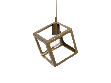 GLOBOSTAR® DISE 201-0055 Μοντέρνο Κρεμαστό Φωτιστικό Οροφής με Ντουί 1 x E27 AC 220-240V IP20 - Χρυσό - Μ28 x Π28 x Υ31cm