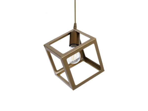 GLOBOSTAR® DISE 201-0055 Μοντέρνο Κρεμαστό Φωτιστικό Οροφής με Ντουί 1 x E27 AC 220-240V IP20 - Χρυσό - Μ28 x Π28 x Υ31cm