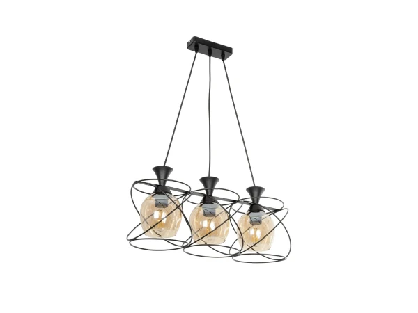GLOBOSTAR® GLINDER 201-0067 Vintage Κρεμαστό Φωτιστικό Οροφής με Ντουί 3 x E27 AC 220-240V IP20 - Μαύρο & Μελί - Μ53 x Π25 x Υ23cm GLOBOSTAR® GLINDER 201-0067 Vintage Κρεμαστό Φωτιστικό Οροφής με Ντουί 3 x E27 AC 220-240V IP20 - Μαύρο & Μελί - Μ53 x Π25 x Υ23cm