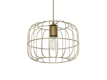 GLOBOSTAR® LUCANA 201-0074 Vintage Κρεμαστό Φωτιστικό Οροφής με Ντουί 1 x E27 AC 220-240V IP20 - Χρυσό - Μ29 x Π29 x Υ23cm
