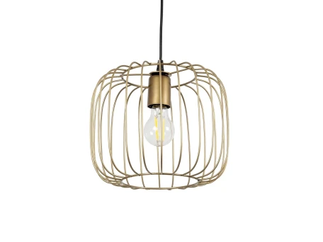 GLOBOSTAR® LUCANA 201-0074 Vintage Κρεμαστό Φωτιστικό Οροφής με Ντουί 1 x E27 AC 220-240V IP20 - Χρυσό - Μ29 x Π29 x Υ23cm