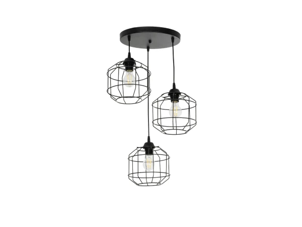 GLOBOSTAR® RAYNO 201-0108 Vintage Κρεμαστό Φωτιστικό Οροφής με Ντουί 3 x E27 AC 220-240V IP20 - Μαύρο - Μ42 x Π42 x Υ60cm GLOBOSTAR® RAYNO 201-0108 Vintage Κρεμαστό Φωτιστικό Οροφής με Ντουί 3 x E27 AC 220-240V IP20 - Μαύρο - Μ42 x Π42 x Υ60cm