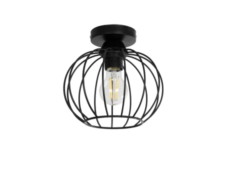 GLOBOSTAR® BITUIN 201-0116 Μοντέρνο Φωτιστικό Οροφής με Ντουί 1 x E27 AC 220-240V IP20 - Μαύρο - Μ21 x Π21 x Υ18cm