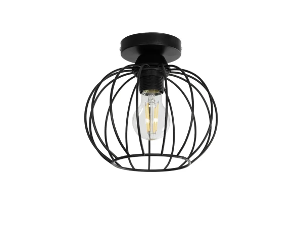 GLOBOSTAR® BITUIN 201-0116 Μοντέρνο Φωτιστικό Οροφής με Ντουί 1 x E27 AC 220-240V IP20 - Μαύρο - Μ21 x Π21 x Υ18cm