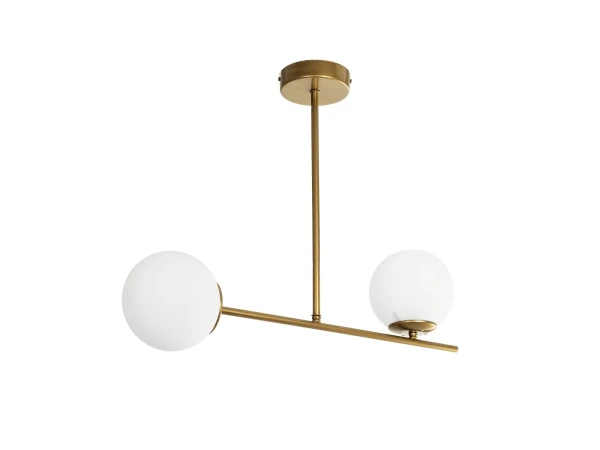 GLOBOSTAR® GLOBUS 201-0119 Μοντέρνο Φωτιστικό Οροφής με Ντουί 2 x E27 AC 220-240V IP20 - Λευκό & Χρυσό - Μ65 x Π15 x Υ23cm