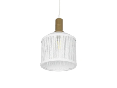 GLOBOSTAR® NETO 201-0129 Μοντέρνο Κρεμαστό Φωτιστικό Οροφής με Ντουί 1 x E27 AC 220-240V IP20 - Χρυσό & Λευκό - Μ18 x Π18 x Υ70cm