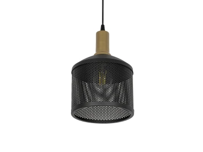 GLOBOSTAR® NETO 201-0130 Μοντέρνο Κρεμαστό Φωτιστικό Οροφής με Ντουί 1 x E27 AC 220-240V IP20 - Χρυσό & Μαύρο - Μ18 x Π18 x Υ70cm