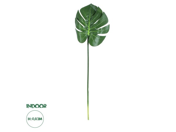 GloboStar® Artificial Garden MONSTERA LEAF 20222 - Τεχνητό Διακοσμητικό Φύλο Μονστέρας Π28 x Υ83cm