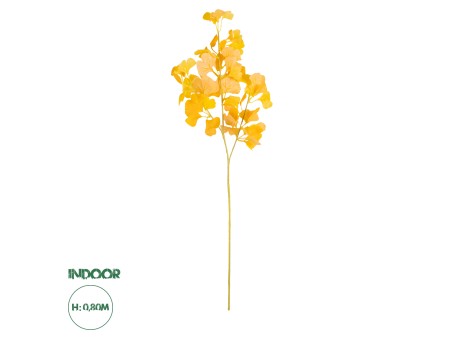 GloboStar® Artificial Garden GINKGO BRANCH 20260 Τεχνητό Διακοσμητικό Κλαδί Γκίγκο Π22 x Υ80cm