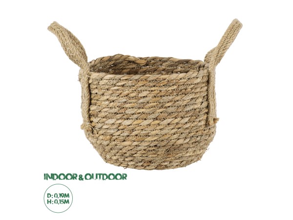 GloboStar® Artificial Garden PAROS 20275 Διακοσμητικό Πλεκτό Καλάθι - Κασπώ Γλάστρα - Flower Pot Μπεζ Φ19cm x Υ15cm GloboStar® Artificial Garden PAROS 20275 Διακοσμητικό Πλεκτό Καλάθι - Κασπώ Γλάστρα - Flower Pot Μπεζ Φ19cm x Υ15cm