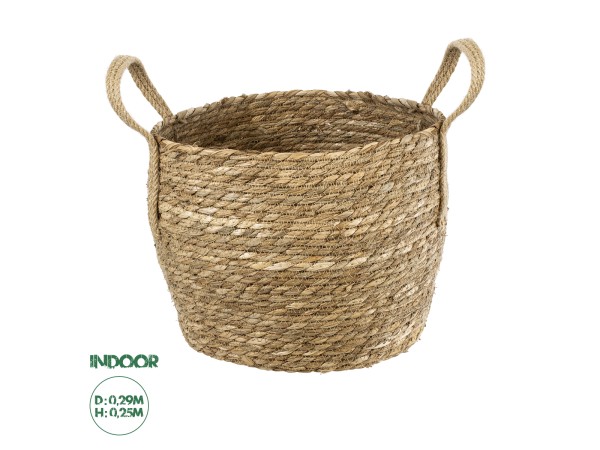 GloboStar® Artificial Garden PAROS 20277 Διακοσμητικό Πλεκτό Καλάθι - Κασπώ Γλάστρα - Flower Pot Μπεζ Φ29cm x Υ25cm GloboStar® Artificial Garden PAROS 20277 Διακοσμητικό Πλεκτό Καλάθι - Κασπώ Γλάστρα - Flower Pot Μπεζ Φ29cm x Υ25cm