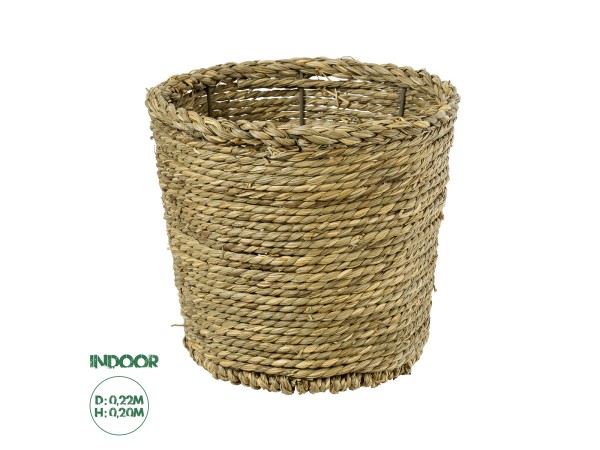 GloboStar® Artificial Garden THASSOS 20293 Διακοσμητικό Πλεκτό Καλάθι - Κασπώ Γλάστρα - Flower Pot Μπεζ με Καφέ Φ20cm x Υ22cm GloboStar® Artificial Garden THASSOS 20293 Διακοσμητικό Πλεκτό Καλάθι - Κασπώ Γλάστρα - Flower Pot Μπεζ με Καφέ Φ20cm x Υ22cm