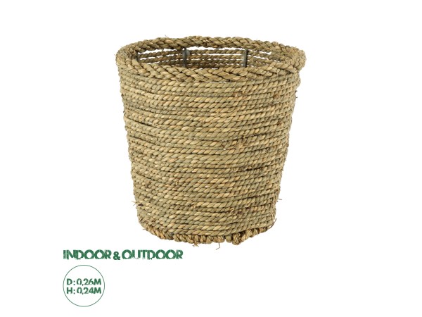 GloboStar® Artificial Garden THASSOS 20294 Διακοσμητικό Πλεκτό Καλάθι - Κασπώ Γλάστρα - Flower Pot Μπεζ με Καφέ Φ26cm x Υ24cm GloboStar® Artificial Garden THASSOS 20294 Διακοσμητικό Πλεκτό Καλάθι - Κασπώ Γλάστρα - Flower Pot Μπεζ με Καφέ Φ26cm x Υ24cm