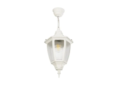 GLOBOSTAR® ENGLAND 202-0014 Vintage Κρεμαστό Φωτιστικό Οροφής με Ντουί 1 x E27 AC 220-240V IP44 - Λευκό - Μ20 x Π20 x Υ35cm