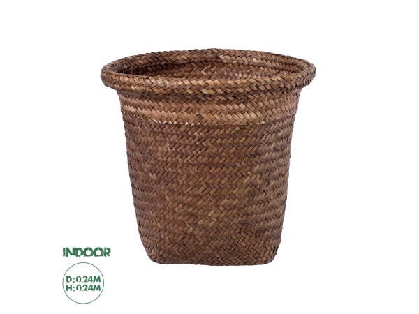 GloboStar® Artificial Garden SKIATHOS 20345 Διακοσμητικό Ψάθινο Καλάθι - Κασπώ Γλάστρα - Flower Pot Καφέ Φ24cm x Υ24cm GloboStar® Artificial Garden SKIATHOS 20345 Διακοσμητικό Ψάθινο Καλάθι - Κασπώ Γλάστρα - Flower Pot Καφέ Φ24cm x Υ24cm
