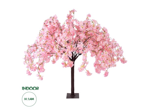 GloboStar® Artificial Garden PINK CHERRY BLOSSOM TREE 20359 Τεχνητό Διακοσμητικό Δέντρο Ροζ Άνθος Κερασιάς Υ140cm