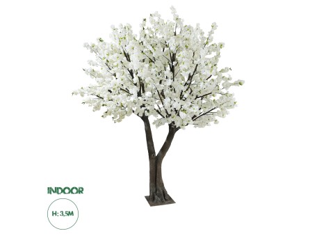 GloboStar® Artificial Garden BIANCA CHERRY BLOSSOM TREE 20362 Τεχνητό Διακοσμητικό Δέντρο Λευκό Άνθος Κερασιάς Υ350cm
