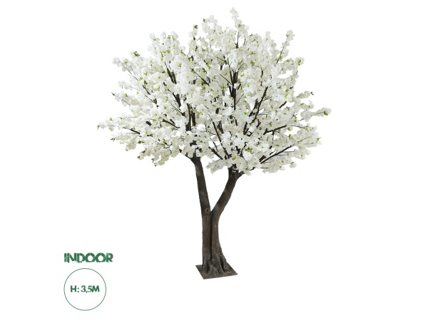 GloboStar® Artificial Garden BIANCA CHERRY BLOSSOM TREE 20362 Τεχνητό Διακοσμητικό Δέντρο Λευκό Άνθος Κερασιάς Υ350cm