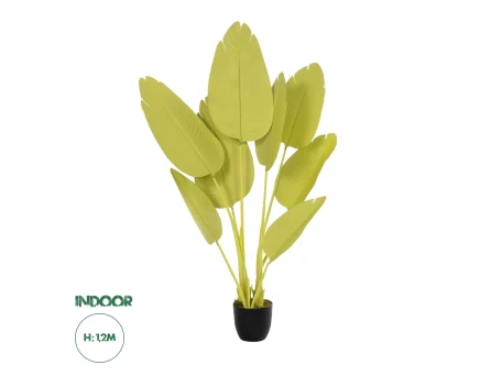 GloboStar® Artificial Garden YELLOW STRELITZIA 20367 Τεχνητό Διακοσμητικό Φυτό Κίτρινη Στερλίτσια Υ120cm