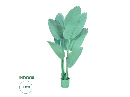 GloboStar® Artificial Garden TURQUOISE STRELITZIA 20368 Τεχνητό Διακοσμητικό Φυτό Τιρκουάζ Στερλίτσια Υ120cm