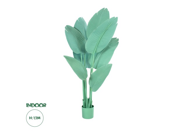 GloboStar® Artificial Garden TURQUOISE STRELITZIA 20368 Τεχνητό Διακοσμητικό Φυτό Τιρκουάζ Στερλίτσια Υ120cm