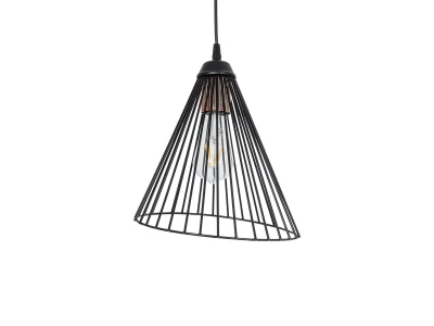 GLOBOSTAR® ARCWIRE LE-203-0015 Μοντέρνο Κρεμαστό Φωτιστικό Οροφής με Ντουί 1 x E27 AC 220-240V IP20 - Μαύρο - Μ25 x Π25 x Υ30cm