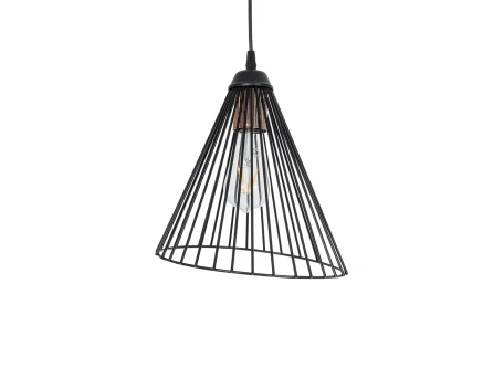 GLOBOSTAR® ARCWIRE 203-0015 Μοντέρνο Κρεμαστό Φωτιστικό Οροφής με Ντουί 1 x E27 AC 220-240V IP20 - Μαύρο - Μ25 x Π25 x Υ30cm