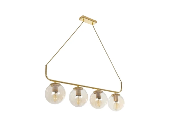 GLOBOSTAR® LATTICE 203-0019 Μοντέρνο Κρεμαστό Φωτιστικό Οροφής με Ντουί 4 x E27 AC 220-240V IP20 - Χρυσό - Μ78 x Π15 x Υ81cm