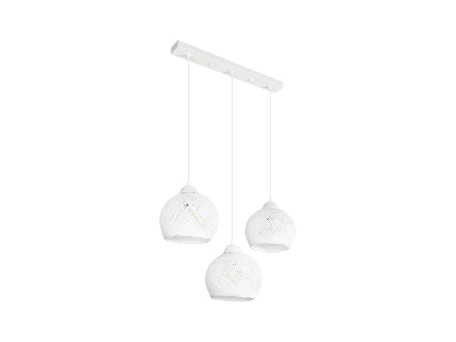 GLOBOSTAR® YASAM 203-0027 Vintage Κρεμαστό Φωτιστικό Οροφής με Ντουί 3 x E27 AC 220-240V IP20 - Λευκό - Μ45 x Π18 x Υ30cm