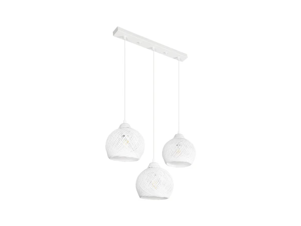 GLOBOSTAR® YASAM 203-0027 Vintage Κρεμαστό Φωτιστικό Οροφής με Ντουί 3 x E27 AC 220-240V IP20 - Λευκό - Μ45 x Π18 x Υ30cm