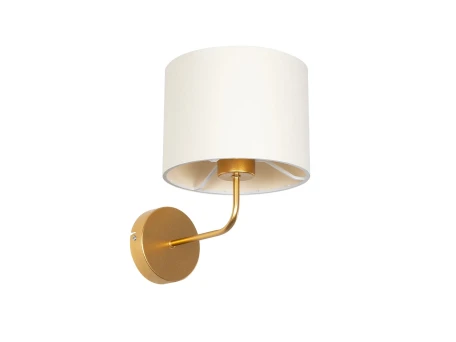 GLOBOSTAR® RALPH 203-0039 Vintage Φωτιστικό Τοίχου - Απλίκα με Ντουί 1 x E27 AC 220-240V IP20 - Χρυσό & Λευκό - Μ22 x Π29 x Υ30cm