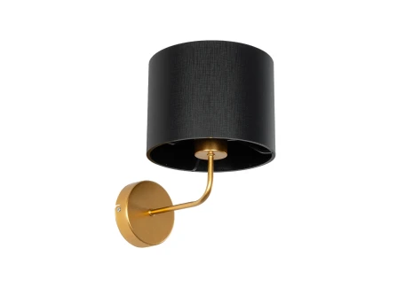 GLOBOSTAR® RALPH 203-0040 Vintage Φωτιστικό Τοίχου - Απλίκα με Ντουί 1 x E27 AC 220-240V IP20 - Χρυσό & Μαύρο - Μ22 x Π29 x Υ30cm