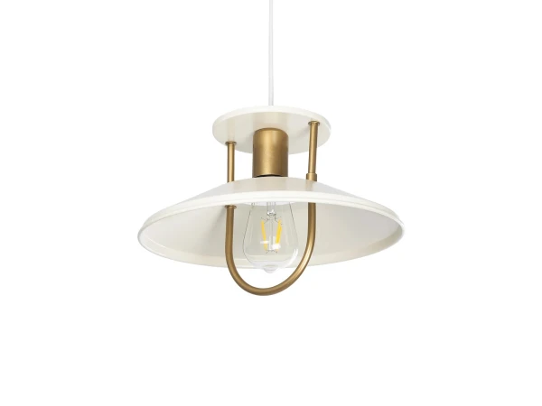 GLOBOSTAR® BILLA 203-0041 Vintage Κρεμαστό Φωτιστικό Οροφής με Ντουί 1 x E27 AC 220-240V IP20 - Λευκό & Χρυσό - M30.5 x Π30.5 x Υ20cm