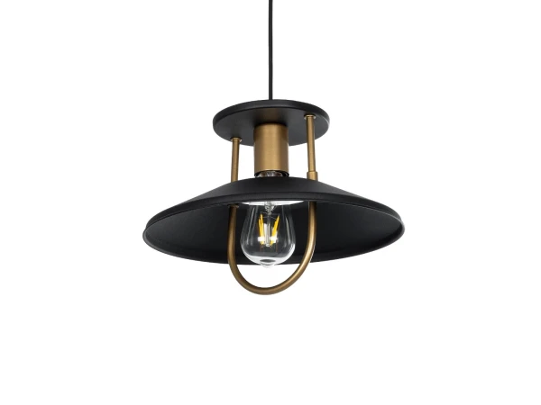 GLOBOSTAR® BILLA 203-0042 Vintage Κρεμαστό Φωτιστικό Οροφής με Ντουί 1 x E27 AC 220-240V IP20 - Μαύρο & Χρυσό - M30.5 x Π30.5 x Υ20cm