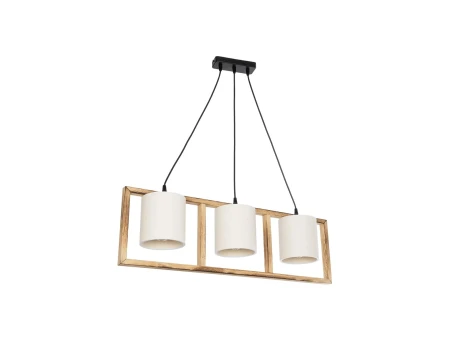 GLOBOSTAR® CUP 203-0051 Vintage Κρεμαστό Φωτιστικό Οροφής με Ντουί 3 x E27 AC 220-240V IP20 - Μπεζ & Λευκό - Μ80 x Π14 x Υ24cm