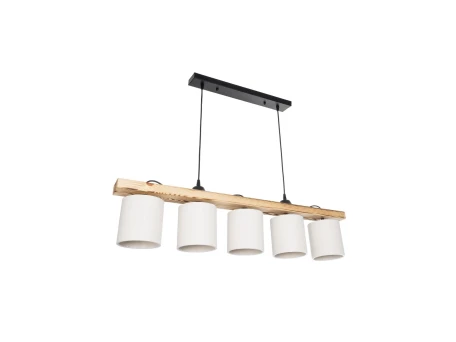 GLOBOSTAR® CUP 203-0054 Vintage Κρεμαστό Φωτιστικό Οροφής με Ντουί 5 x E27 AC 220-240V IP20 - Μπεζ & Λευκό - Μ100 x Π14 x Υ24cm